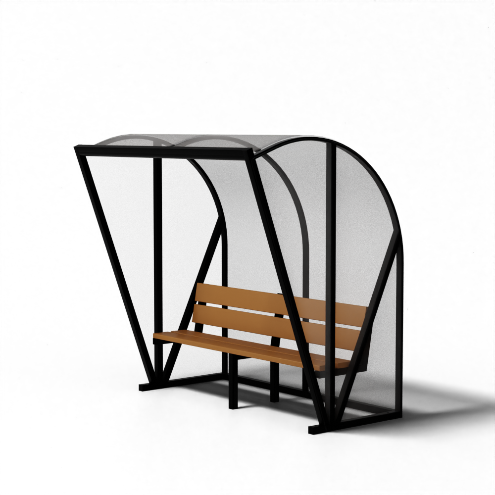 SKOR voetbal dugout TYPE 1 EXCLUSIEF met zwart aluminium frame en houten bank, geschikt voor sportvelden