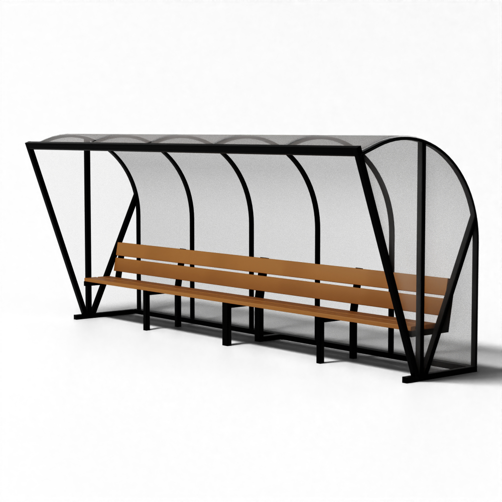 SKOR dugout TYPE 1 EXCLUSIEF met een houten bank, volledig gelast en geschikt voor intensief gebruik